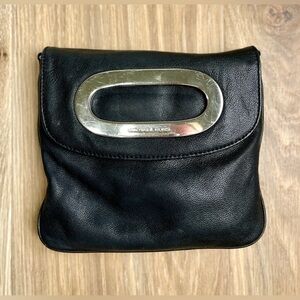 Michael Kors Black Sm Crossbody Shoulder Bag Leather & Chain Strap Evening Purse